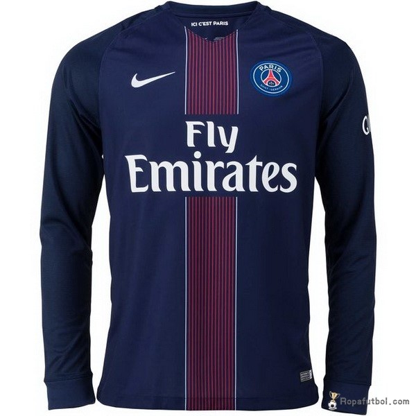 Camiseta Paris Saint Germain Replica Primera Ropa ML 2016/17 Azul